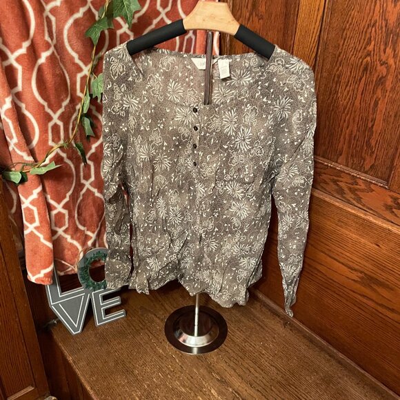 J. JILL Floral Long Sleeve Blouse - Picture 1 of 4